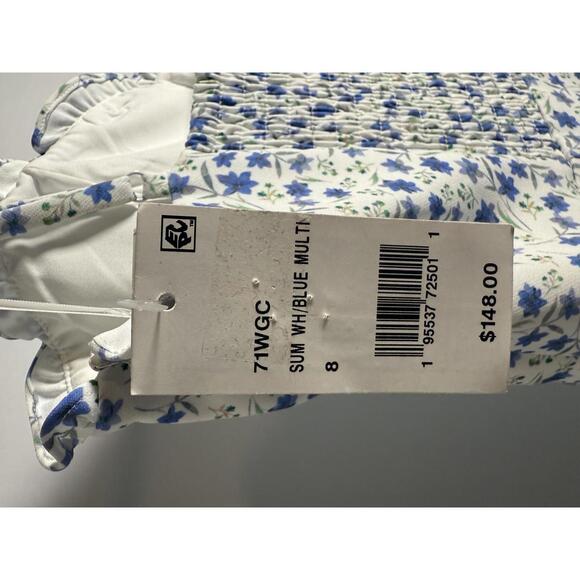 NWT French Connection White and Blue Floral Casual Dress Size 8 - Picture 6 of 6